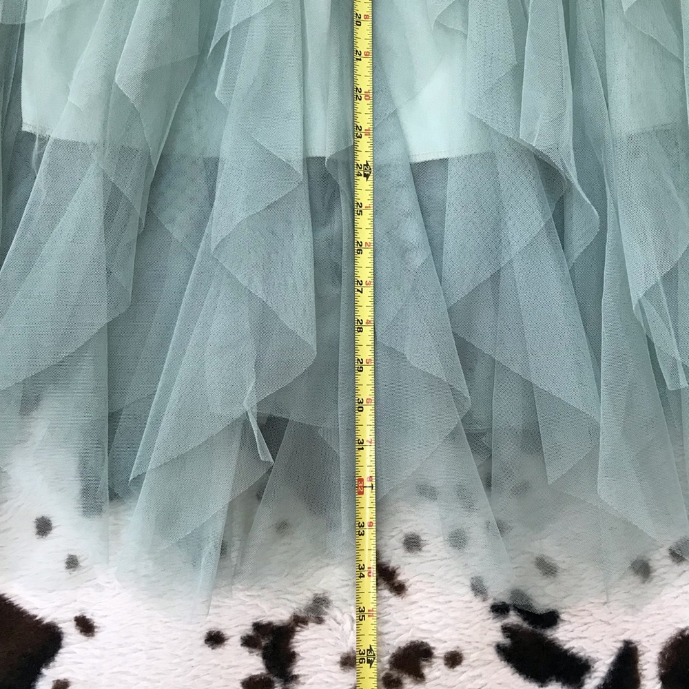 Sky Blue Ruffle Midi Tiered Bohemian Festival Skirt - Women's M - Picture 6 of 7